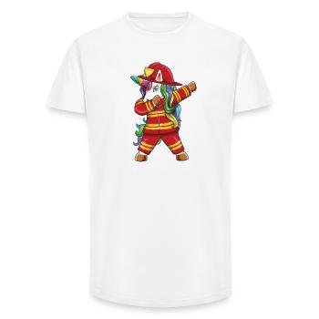 Dabbing Unicorn Firefighter Dad First Responder Gi - Long Fit Men's T-Shirt - white - Front - AI Model Male 185 light (185cm)