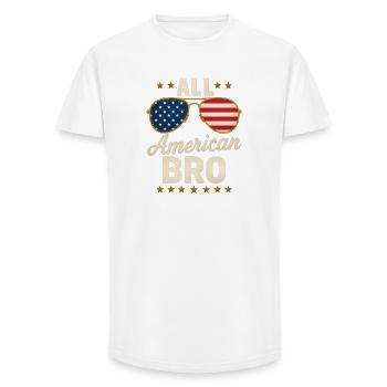 All American Bro Sonnenbrillen USA Design - Long Fit Männer T-Shirt - Weiß - Vorne - AI Model Male 185 light (185cm)