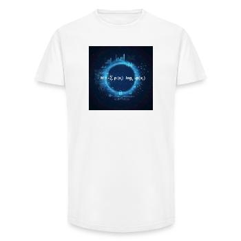 Claude-Shannon-Gleichung - Long Fit Männer T-Shirt - Weiß - Vorne - AI Model Male 185 light (185cm)
