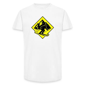 Ski Sport Silhouette Mountains - Long Fit Men's T-Shirt - white - Front - AI Model Male 185 light (185cm)