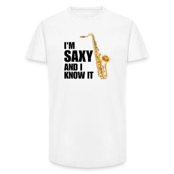 Saxophoniste drôle Saxophoniste Saxophoniste de jazz Musique - T-shirt coupe longue homme - blanc - Devant - AI Model Male 185 light (185cm)