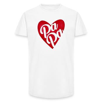 Red Heart Dad - Dad Gift - Long Fit Men's T-Shirt - white - Front - AI Model Male 185 light (185cm)