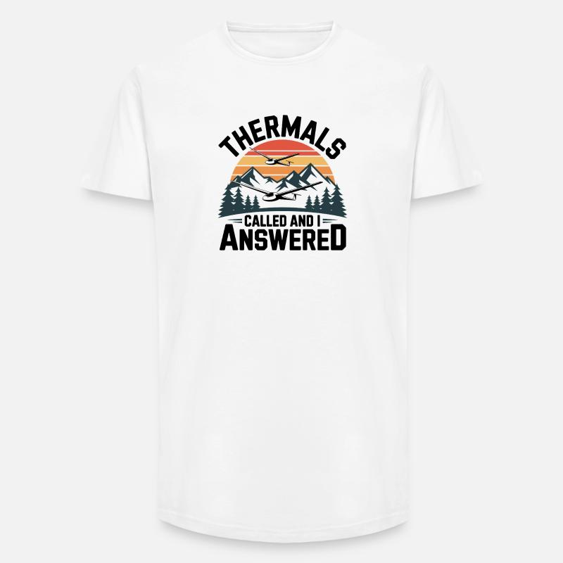 Les températures du planeur appellent, je réponds – planage - T-shirt coupe longue homme - blanc