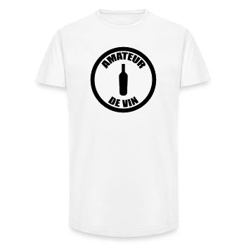 Amateur de vin / Alcool - T-shirt coupe longue homme - blanc - Devant - AI Model Male 185 light (185cm)