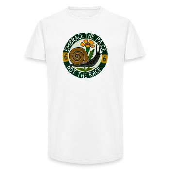 Embrace Slow Pace Snail - Long Fit Men's T-Shirt - white - Front - AI Model Male 185 light (185cm)