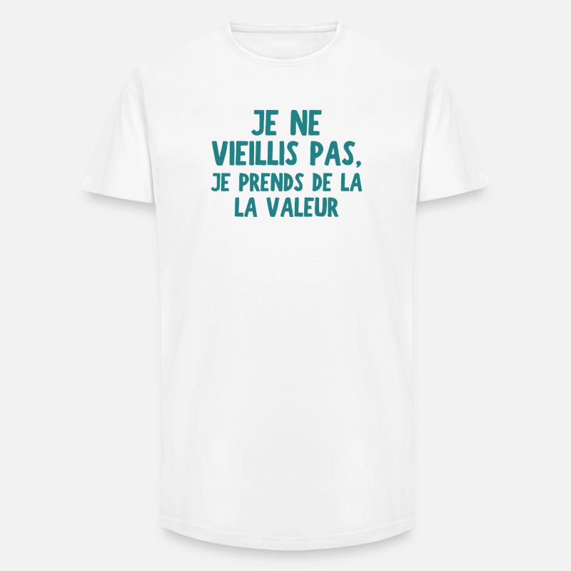 Ich nehme Werthumor - Long Fit Männer T-Shirt - Weiß