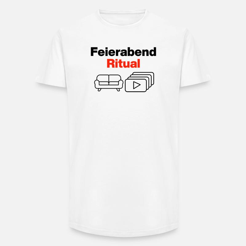 Feierabend Ritual – Sofa & Serien & Chill - Long Fit Männer T-Shirt - Weiß