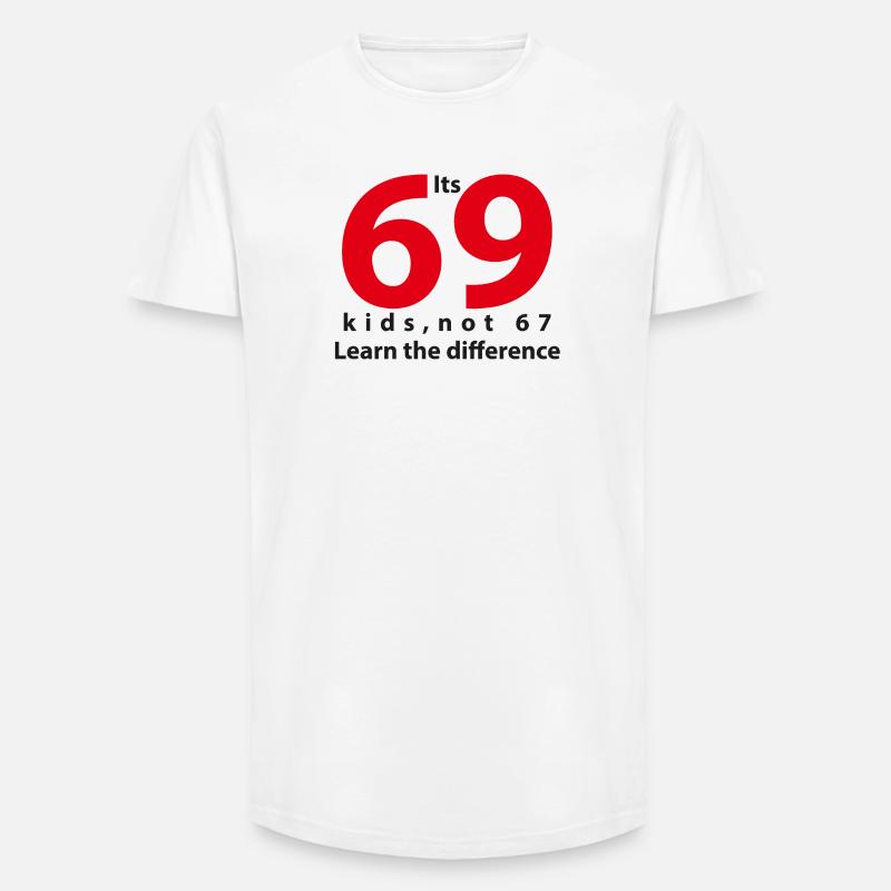 its_69 Note 67 Schwarz - Long Fit Männer T-Shirt - Weiß