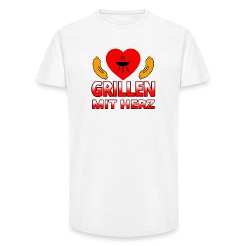 Griller - T-shirt coupe longue homme - blanc - Devant - AI Model Male 185 light (185cm)