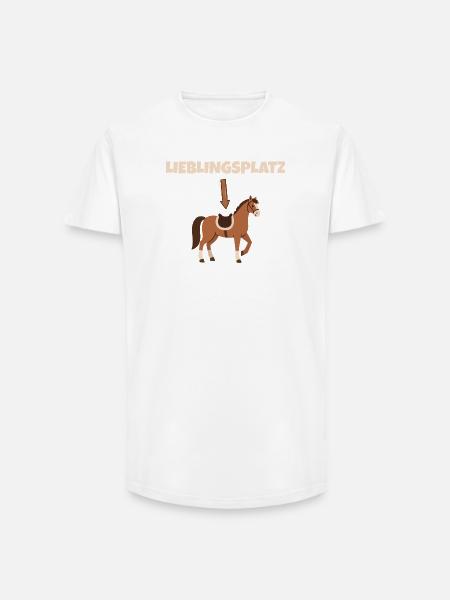 Ridning, hest, yndlingssted, ridesport, rytter - Long fit herre T-shirt - hvid