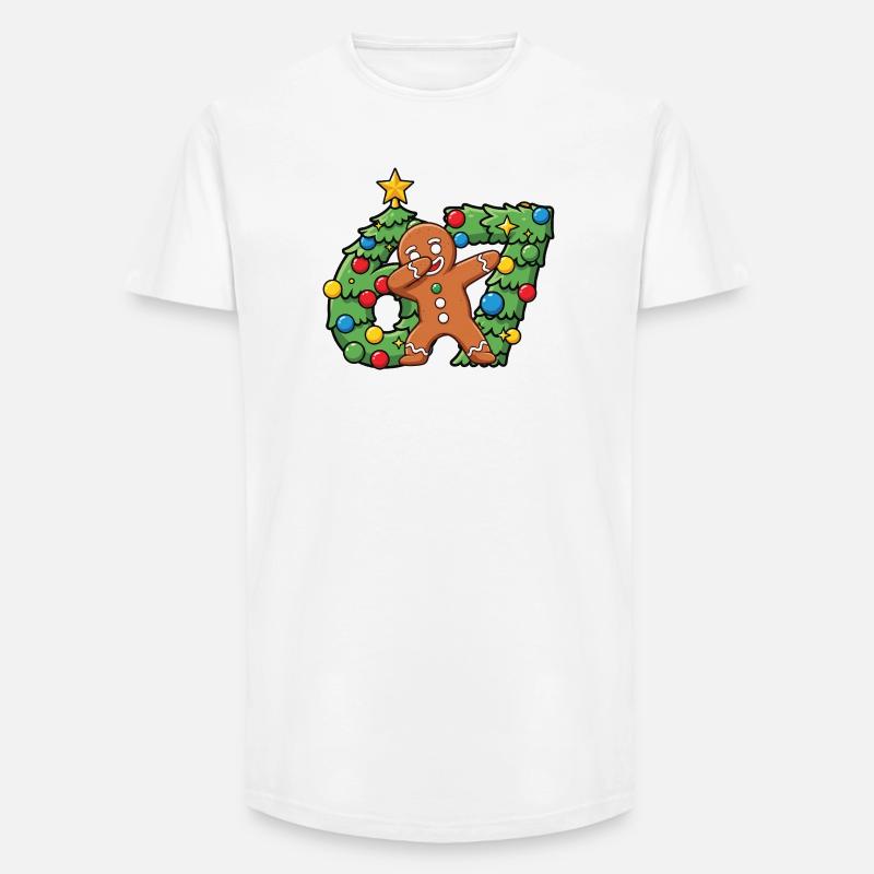 67 Meme-Lebkuchentanz auf dem Weihnachtskranz - Long Fit Männer T-Shirt - Weiß