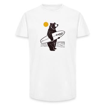 California Surf Bear - Long Fit Men's T-Shirt - white - Front - AI Model Male 185 light (185cm)