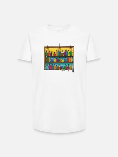 Bunte Barflaschen Collage - Long Fit Männer T-Shirt - Weiß