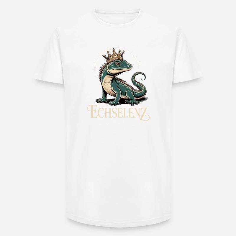 Echselenz Lustige Echse - Long Fit Männer T-Shirt - Weiß