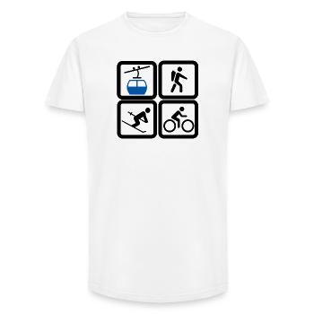 Outdoor activities - Long Fit Men's T-Shirt - white - Front - AI Model Male 185 light (185cm)