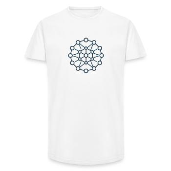 Netzwerk Knotenstern Muster - Long Fit Männer T-Shirt - Weiß - Vorne - AI Model Male 185 light (185cm)