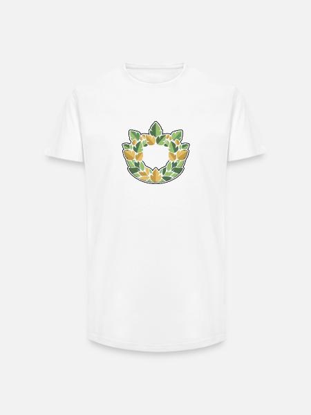 Bladkrans laurbær Naturligt våbenskjold - Long fit herre T-shirt - hvid