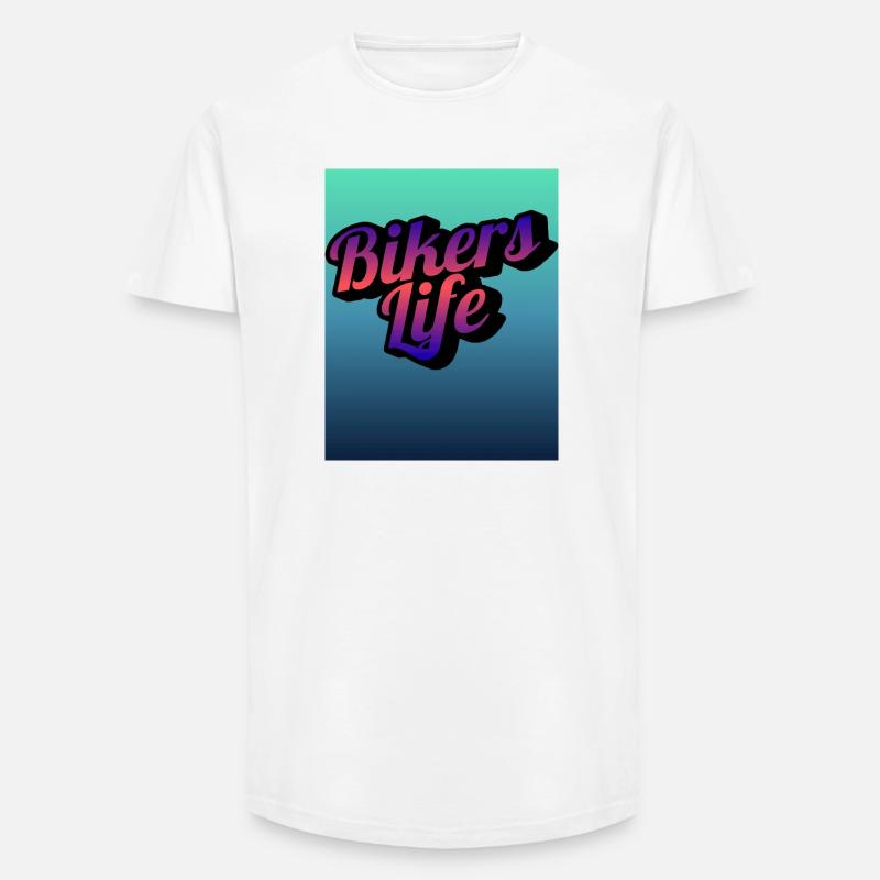 Biker Lebensgradient - Long Fit Männer T-Shirt - Weiß