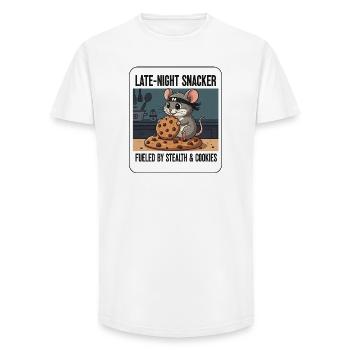 Cute Mouse Cookie Ninja Cartoon Night Snack - Long Fit Men's T-Shirt - white - Front - AI Model Male 185 light (185cm)