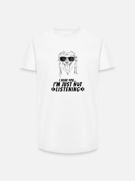 Funny Australian Shepherd Dog Dad Mom I Hear You - Long Fit Men's T-Shirt - white