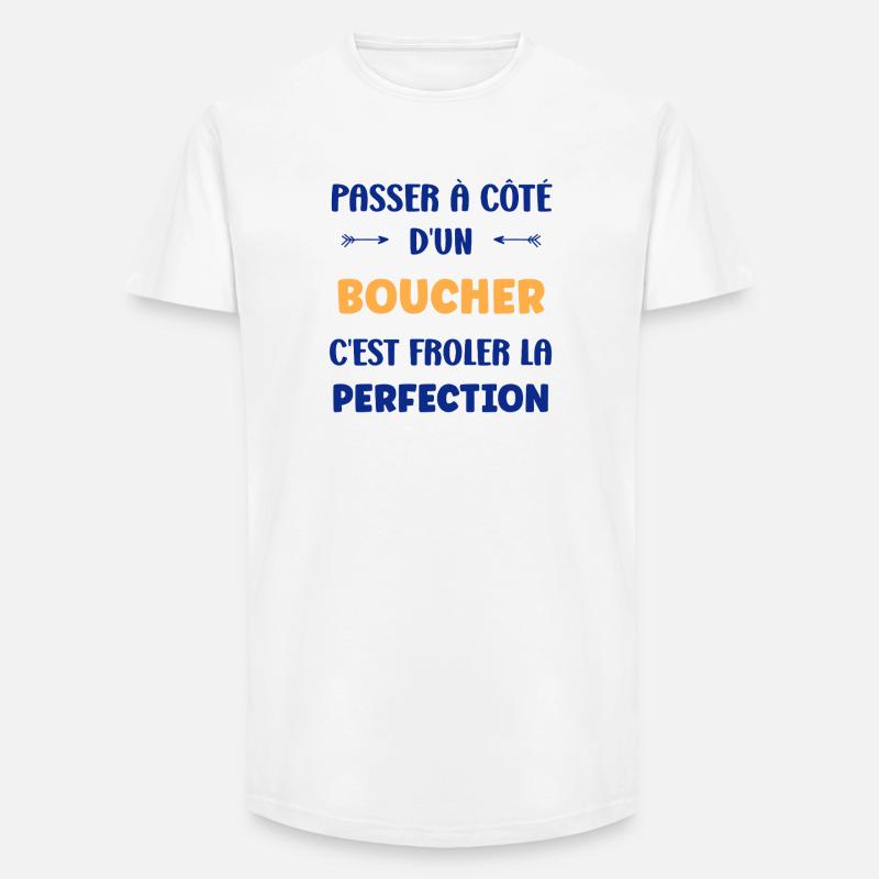 An einem Metzger vorbeigehen - Long Fit Männer T-Shirt - Weiß