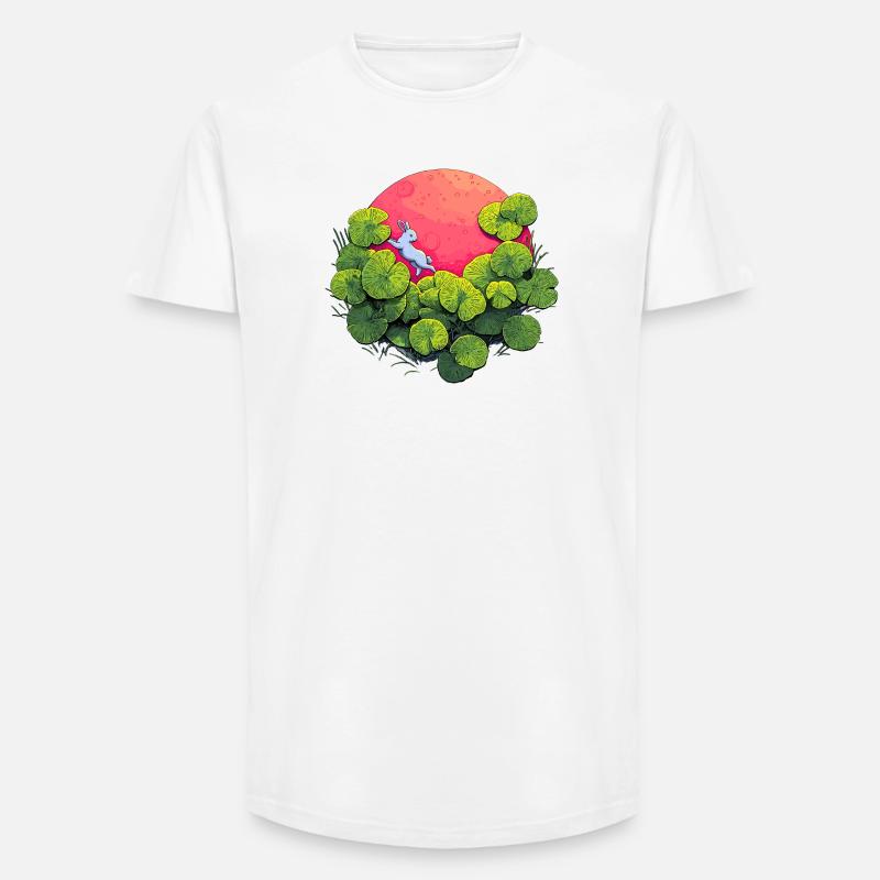 Moonlight Bunny in Leaf Forest - Long Fit Men's T-Shirt - white