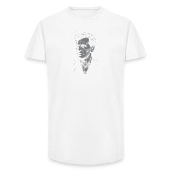 Citation de la Sagesse de Wittgenstein Tee - T-shirt coupe longue homme - blanc - Devant - AI Model Male 185 light (185cm)