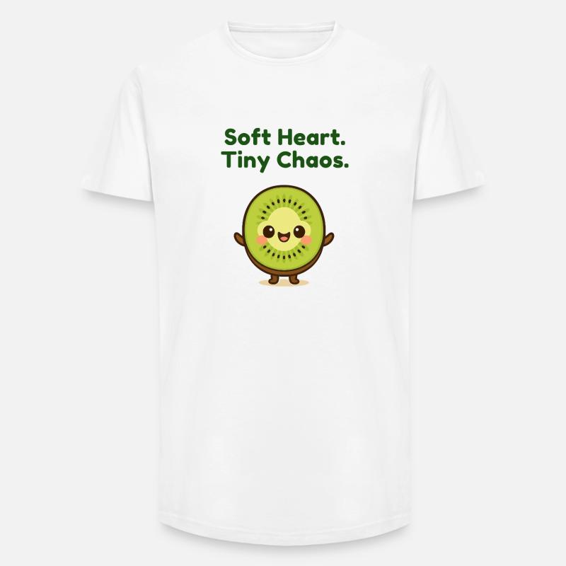 Softe Herz Tiny Chaos Kiwi - Long Fit Männer T-Shirt - Weiß