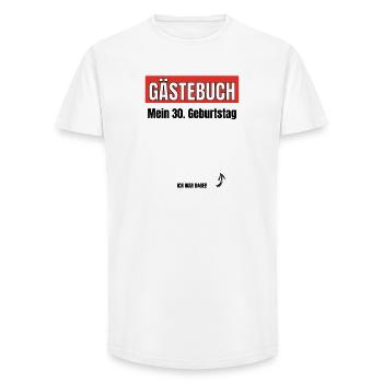 30th Birthday 30th Anniversary Guestbook Birthday Party - Long Fit Men's T-Shirt - white - Front - AI Model Male 185 light (185cm)