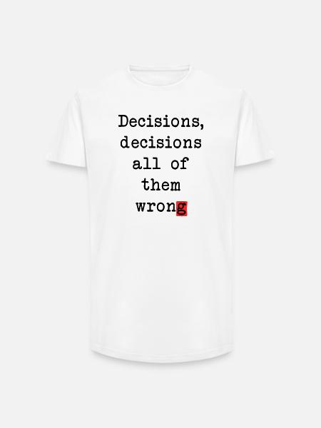 Wrong Decisions Club - Long Fit Men's T-Shirt - white
