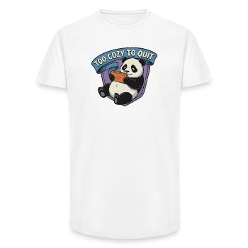 Too Cozy To Quit Panda - Long Fit Men's T-Shirt - white - Front - AI Model Male 185 light (185cm)