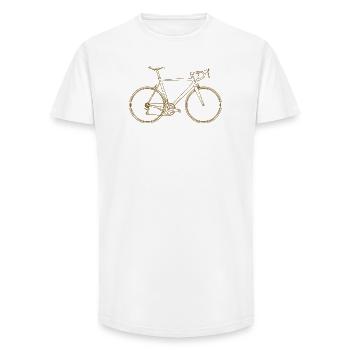 Minimal Road Bike Line Art Bicycle - Long Fit Men's T-Shirt - white - Front - AI Model Male 185 light (185cm)