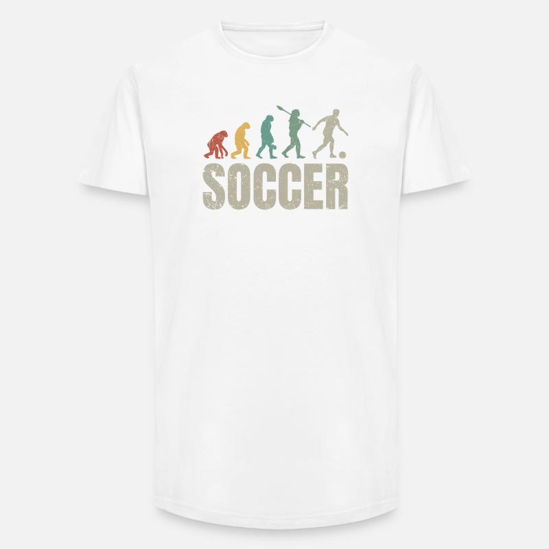 Fußball Evolution | Soccer Evolution - Long Fit Männer T-Shirt - Weiß
