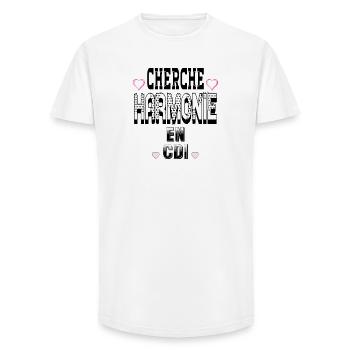 Looking for harmony on a permanent contract - Long Fit Men's T-Shirt - white - Front - AI Model Male 185 light (185cm)