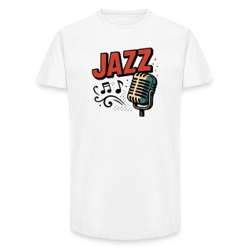 Jazz - Saxophone - Music - Long Fit Men's T-Shirt - white - Front - AI Model Male 185 light (185cm)