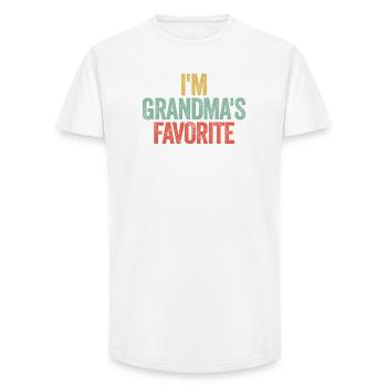 Favorite Grandchild Funny I'm Grandma's Favorite - Long Fit Men's T-Shirt - white - Front - AI Model Male 185 light (185cm)