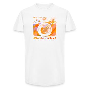 Kamera in leuchtenden Farben - Long Fit Männer T-Shirt - Weiß - Vorne - AI Model Male 185 light (185cm)