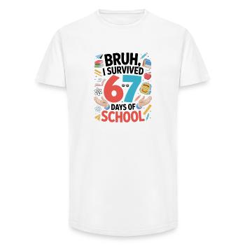 67 School Back-to-School Celebration - Long Fit Men's T-Shirt - white - Front - AI Model Male 185 light (185cm)