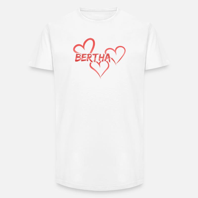 Bertha Bertha - Long Fit Männer T-Shirt - Weiß