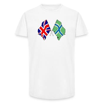 Gloucestershire & Great Britain Flag - Long Fit Men's T-Shirt - white - Front - AI Model Male 185 light (185cm)