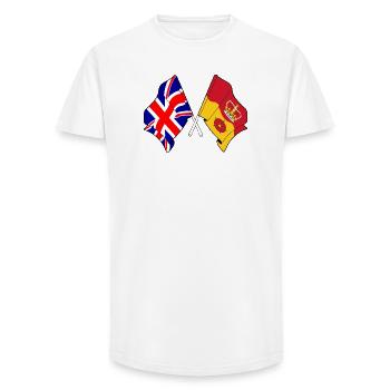 Hampshire & Great Britain Crossed - Long Fit Men's T-Shirt - white - Front - AI Model Male 185 light (185cm)
