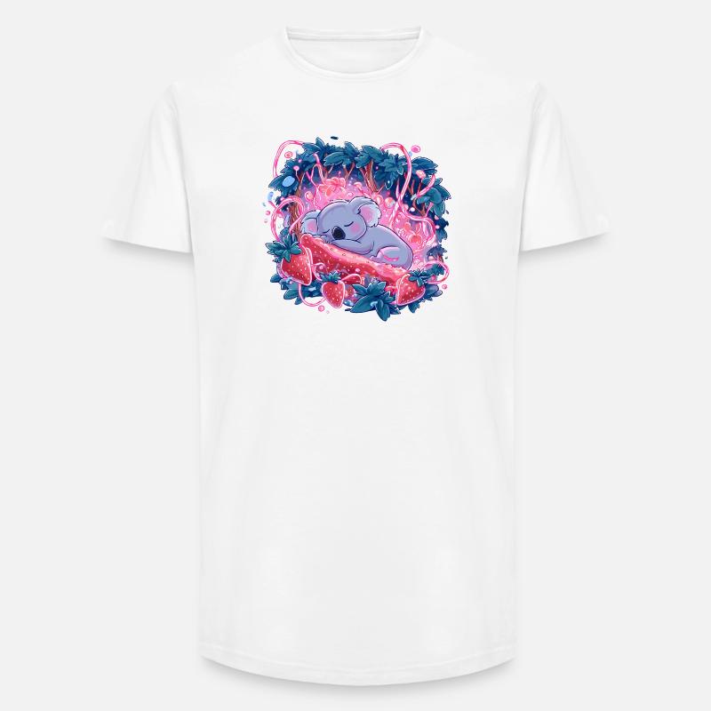Schlafender Koala im Erdbeerleuchten - Long Fit Männer T-Shirt - Weiß