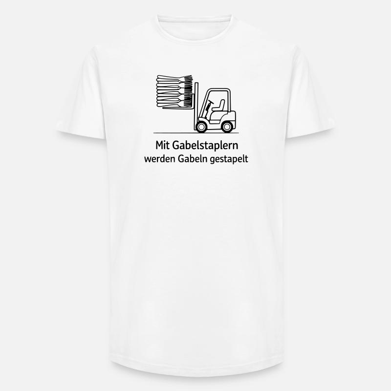 forklift pun fork stacking - Long Fit Men's T-Shirt - white