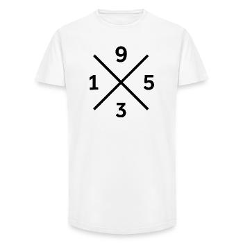 Sweat à capuche, coupe, oreiller de Football Dresden 1953 - T-shirt coupe longue homme - blanc - Devant - AI Model Male 185 light (185cm)