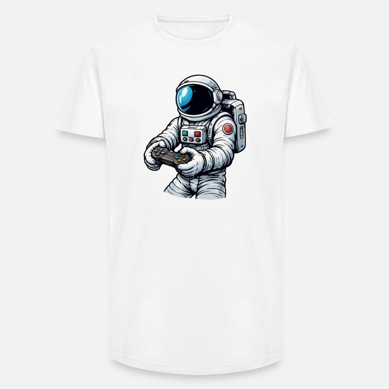 Astronaut mit Gamecontroller - Long Fit Männer T-Shirt - Weiß