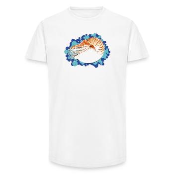 Nautilus Pompilius - Retro Marine Art - Long Fit Men's T-Shirt - white - Front - AI Model Male 185 light (185cm)