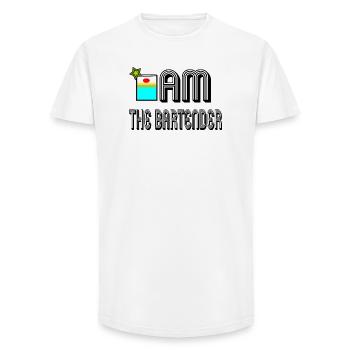 Je suis le barman - T-shirt coupe longue homme - blanc - Devant - AI Model Male 185 light (185cm)