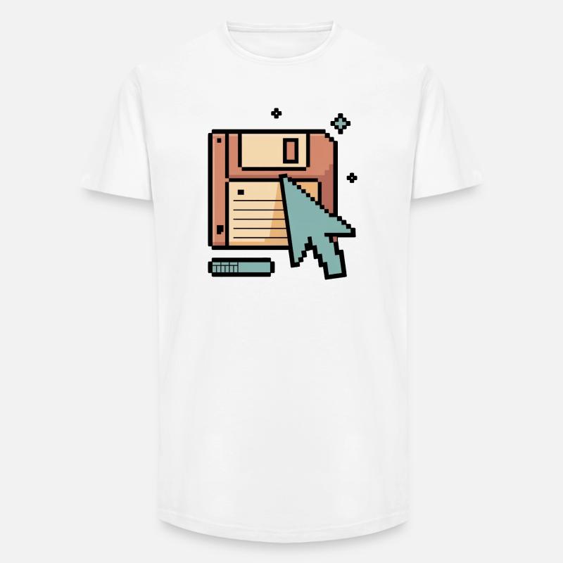 Floppy Disk Retro Internet - Long Fit Männer T-Shirt - Weiß