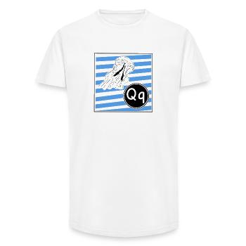 Q wie Qualle - Long Fit Männer T-Shirt - Weiß - Vorne - AI Model Male 185 light (185cm)