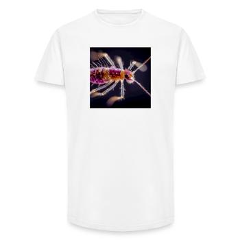 Neon Insect Macro – Abstract Micro World Design - Long Fit Men's T-Shirt - white - Front - AI Model Male 185 light (185cm)